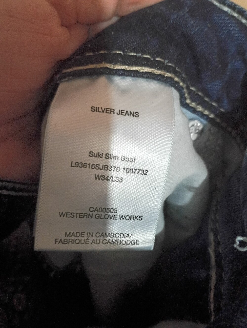 Silver Jeans Size 34 (16) Slim Boot Cut Dark Wash Jeans - Picture 6 of 6